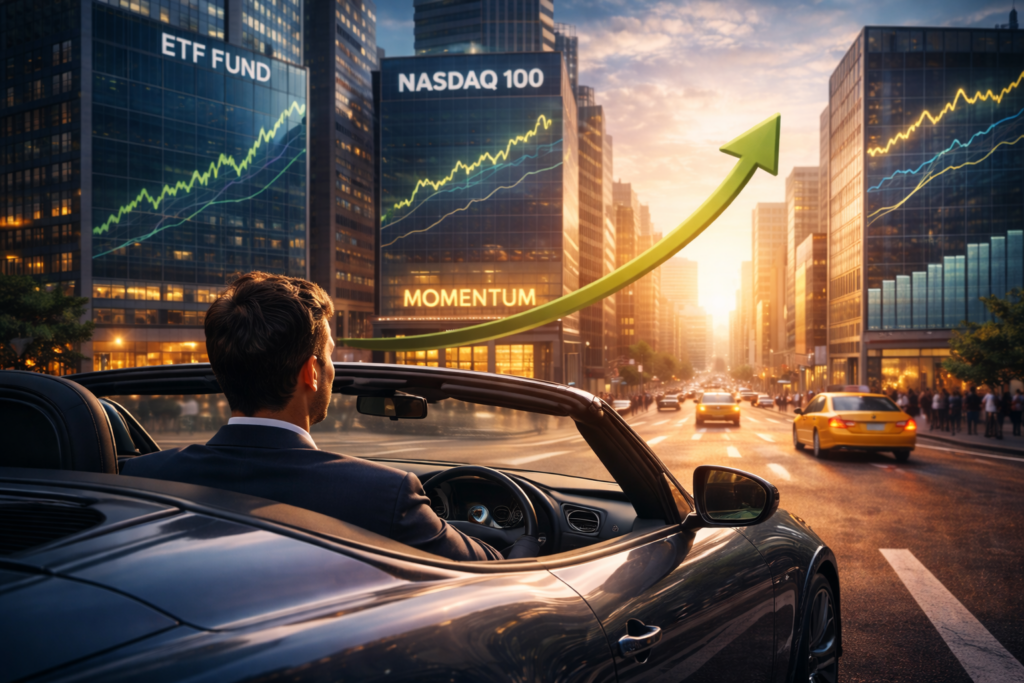 Illustration abstraite de la gestion du risque et de la taille de position dans une stratégie momentum