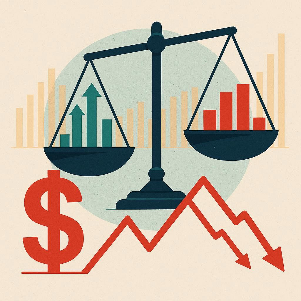 Illustration de l’arbitrage financier entre actifs, avec évolution des rendements, du risque et du dollar sur les marchés
