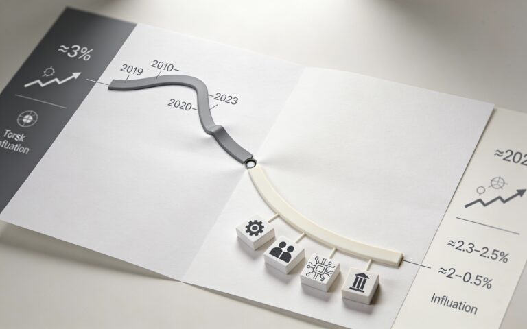 Courbe économique qui repart plus bas, soutenue par productivité, IA et contraintes budgétaires