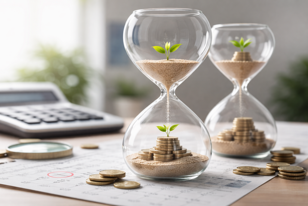 Alignement régulier d’éléments identiques dans un environnement naturel continu, illustrant la discipline et la constance comme moteurs d’effets cumulés dans le temps