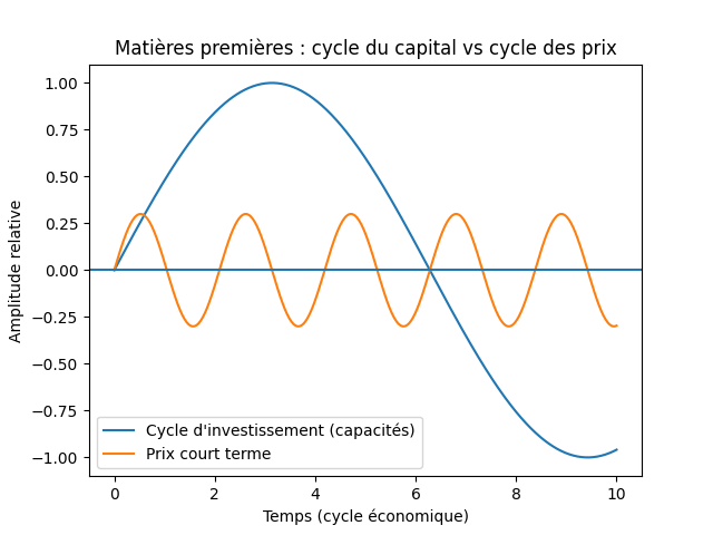 The three channels through which commodities signal the macro regime: extractive investment cycle (5–12 year inertia), monetary transmission (real rates and dollar), geopolitical fragmentation (regionalization of flows and security premia). Signals lead conventional macro indicators by 3–6 months.