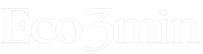Eco3min white serif logo on transparent background