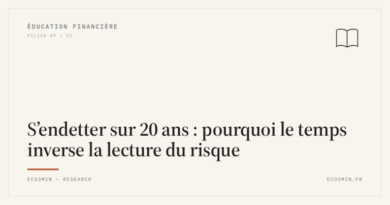 Eco3min — S’endetter sur 20 ans : pourquoi le temps inverse la lecture du risque