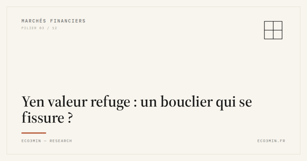 Eco3min — Yen valeur refuge : un bouclier qui se fissure ?