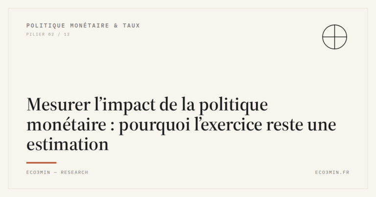 Eco3min — Mesurer l’impact de la politique monétaire : pourquoi l’exercice reste une estimation