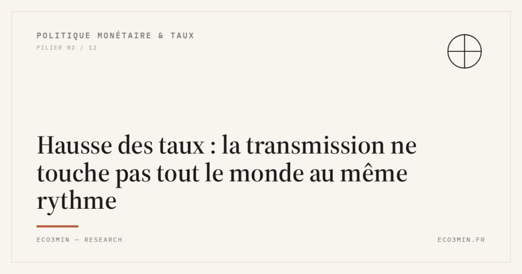 Eco3min — Hausse des taux : la transmission ne touche pas tout le monde au même rythme