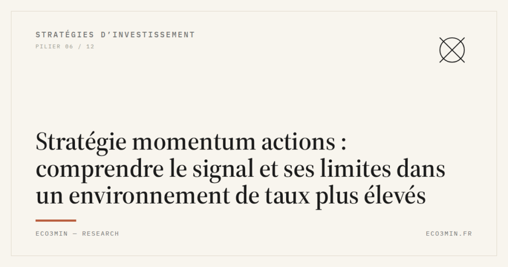 Eco3min — Stratégie momentum actions : comprendre le signal et ses limites dans un environnement de taux plus élevés