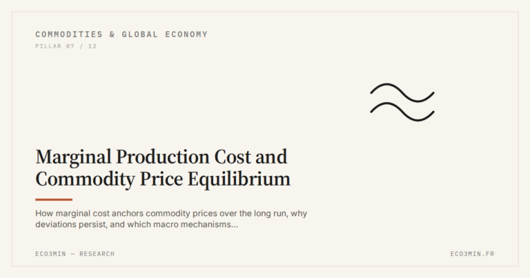 Eco3min — Marginal Production Cost and Commodity Price Equilibrium