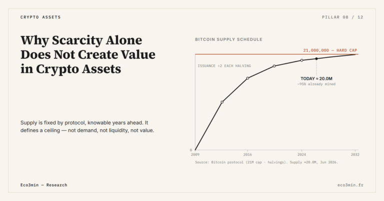Eco3min — Why Scarcity Alone Does Not Create Value in Crypto Assets