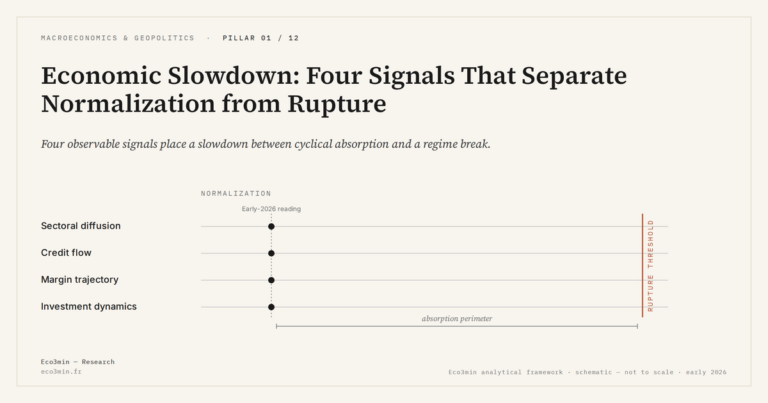 Eco3min — Economic Slowdown: Four Signals That Separate Normalization from Rupture