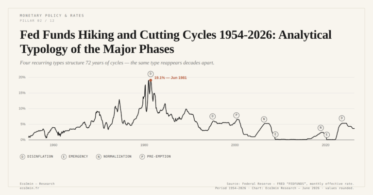 Eco3min — Fed Funds Hiking and Cutting Cycles 1954-2026: Analytical Typology of the Major Phases