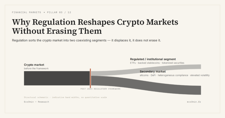 Eco3min — Why Regulation Reshapes Crypto Markets Without Erasing Them