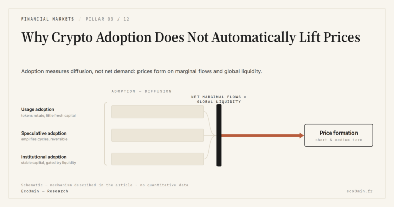 Eco3min — Why Crypto Adoption Does Not Automatically Lift Prices