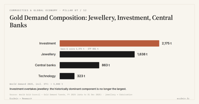 Eco3min — Gold Demand Composition: Jewellery, Investment, Central Banks