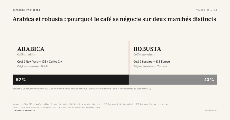Eco3min — Arabica et robusta : pourquoi le café se négocie sur deux marchés distincts