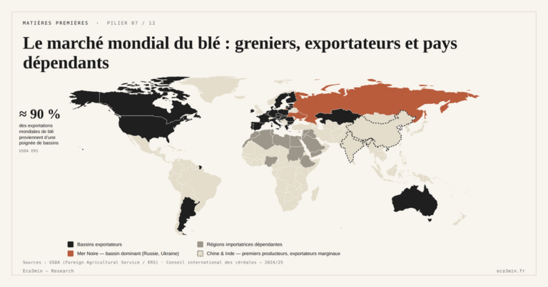 Eco3min — Le marché mondial du blé : greniers, exportateurs et pays dépendants