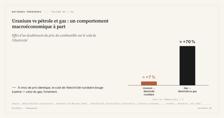 Eco3min — Uranium vs pétrole et gaz : un comportement macroéconomique à part