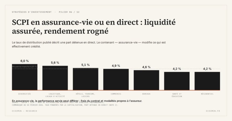 Eco3min — SCPI en assurance-vie ou en direct : liquidité assurée, rendement rogné