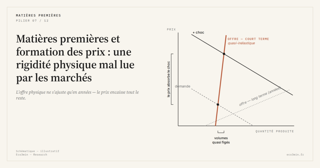 Eco3min — Matières premières et formation des prix : une rigidité physique mal lue par les marchés
