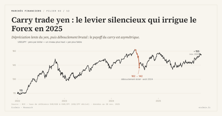 Eco3min — Carry trade yen : le levier silencieux qui irrigue le Forex en 2025
