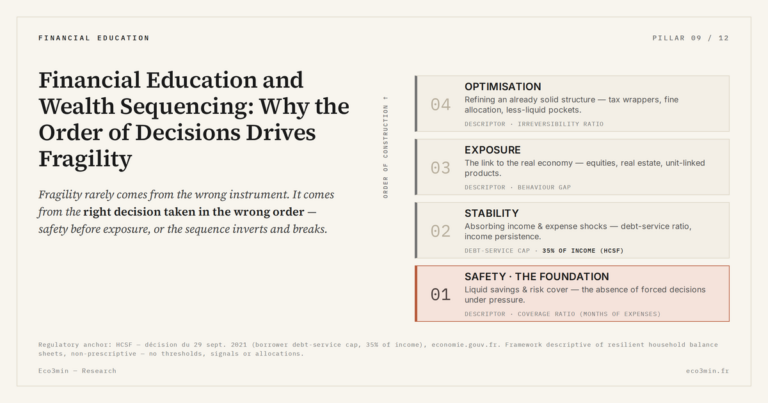 Eco3min — Financial Education and Wealth Sequencing: Why the Order of Decisions Drives Fragility