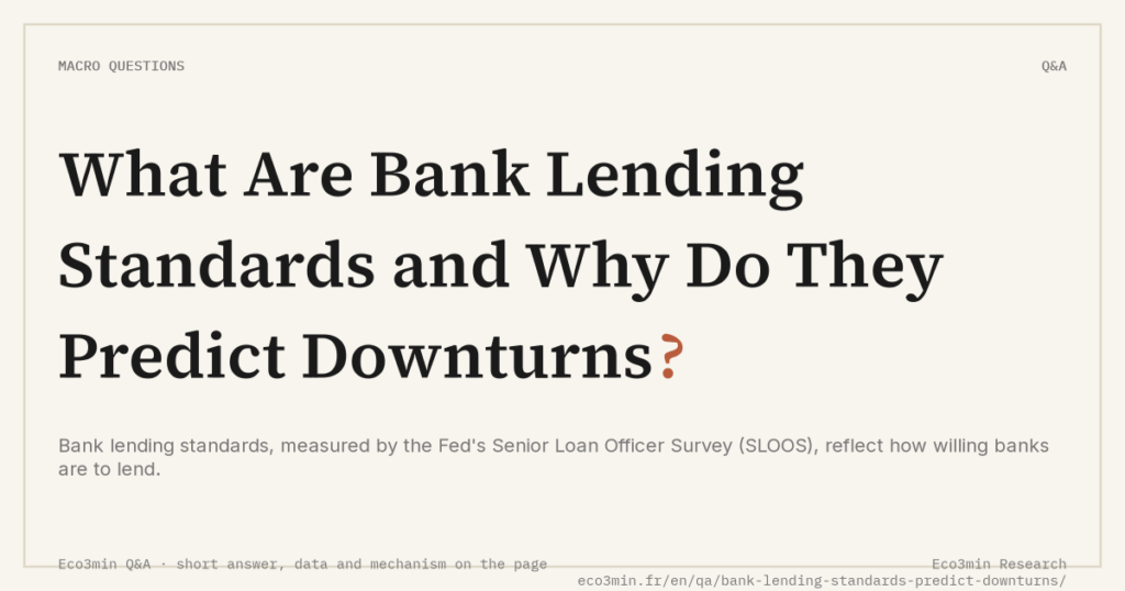 Eco3min — What Are Bank Lending Standards and Why Do They Predict Downturns?