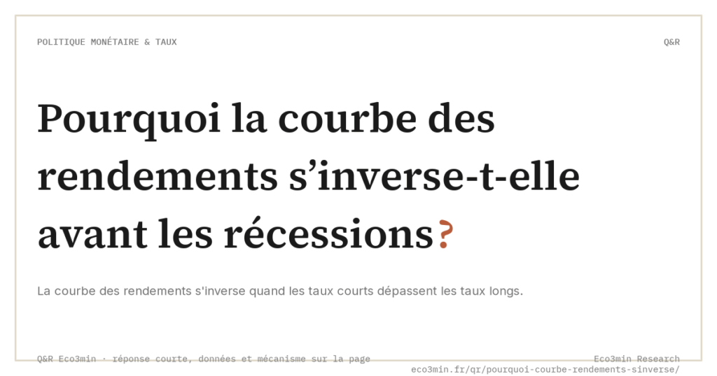 Pourquoi la courbe des rendements s’inverse-t-elle avant les récessions ? (Eco3min)