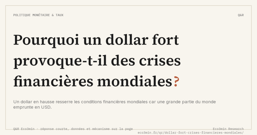 Eco3min — Pourquoi un dollar fort provoque-t-il des crises financières mondiales ?