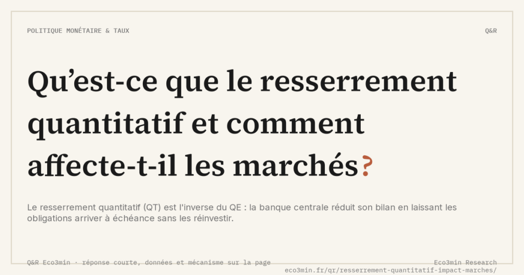 Eco3min — Qu’est-ce que le resserrement quantitatif et comment affecte-t-il les marchés ?