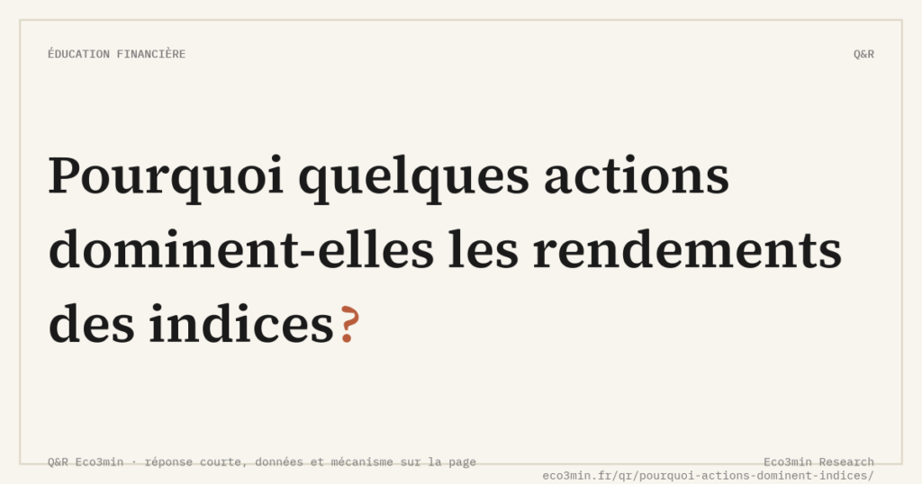 Eco3min — Pourquoi quelques actions dominent-elles les rendements des indices ?