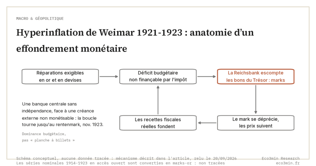 Hyperinflation de Weimar 1921-1923 : anatomie d’un effondrement monétaire (Eco3min)