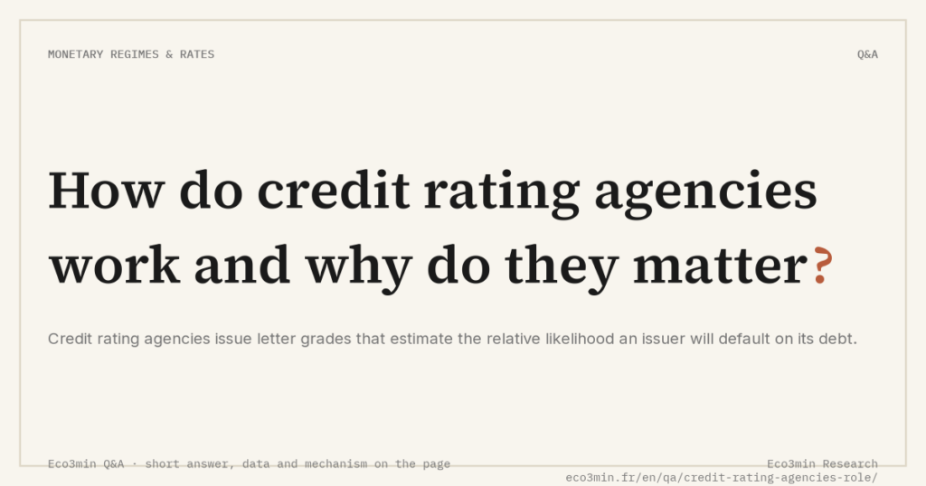 Eco3min — How do credit rating agencies work and why do they matter?
