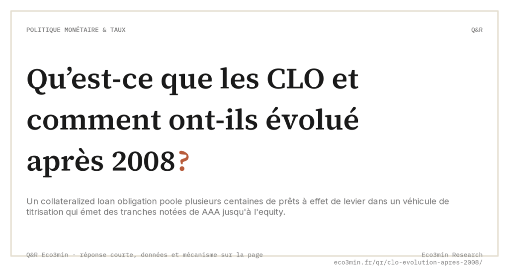 Qu’est-ce que les CLO et comment ont-ils évolué après 2008 ? (Eco3min)