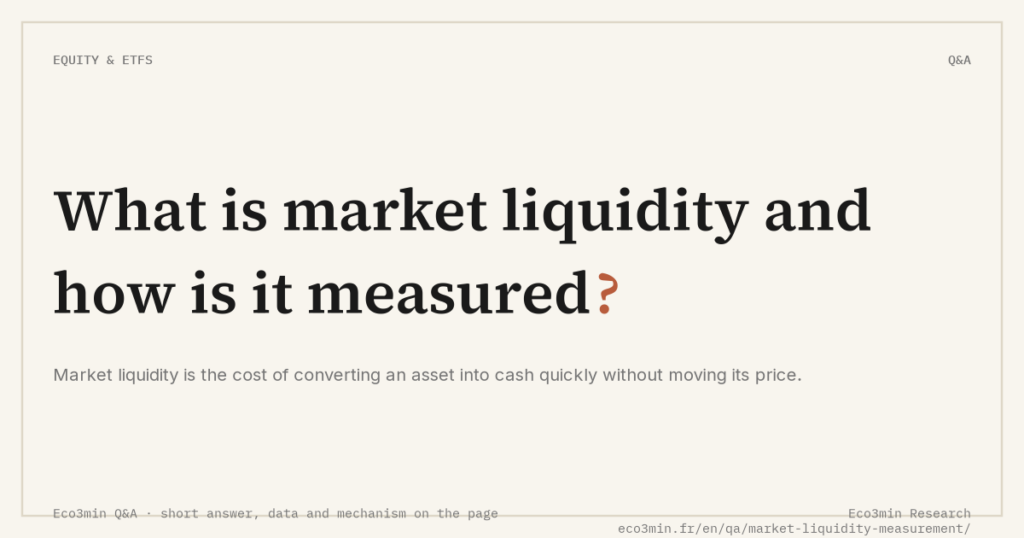 Eco3min — What is market liquidity and how is it measured?