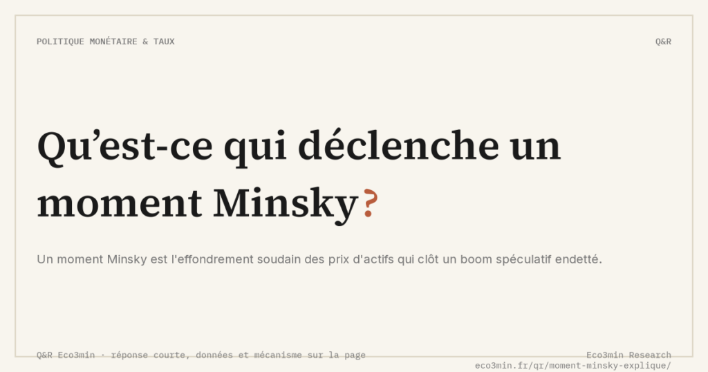 Eco3min — Qu’est-ce qui déclenche un moment Minsky ?