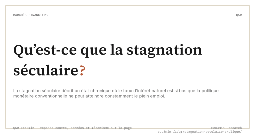 Qu’est-ce que la stagnation séculaire ? (Eco3min)