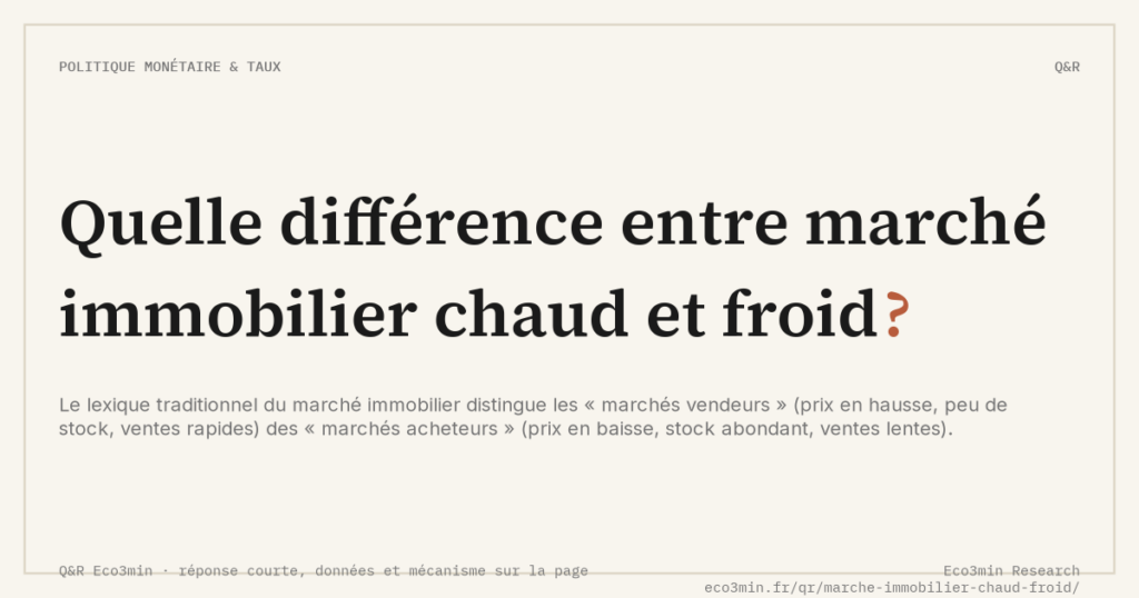 Eco3min — Quelle différence entre marché immobilier chaud et froid ?