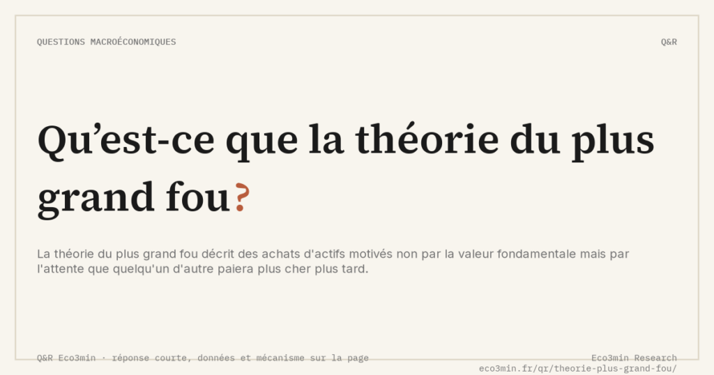 Eco3min — Qu’est-ce que la théorie du plus grand fou ?