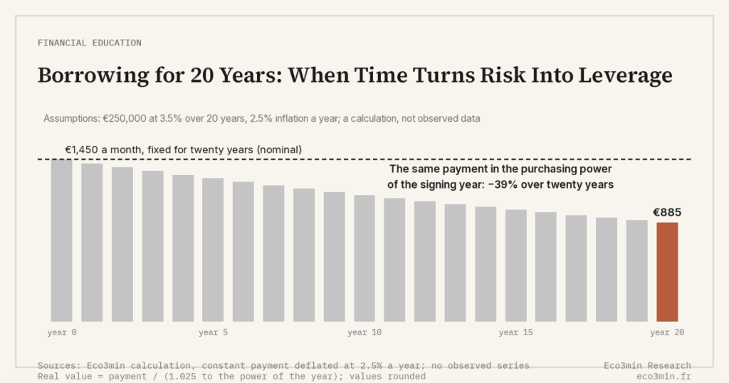 Eco3min — Borrowing for 20 Years: When Time Turns Risk Into Leverage