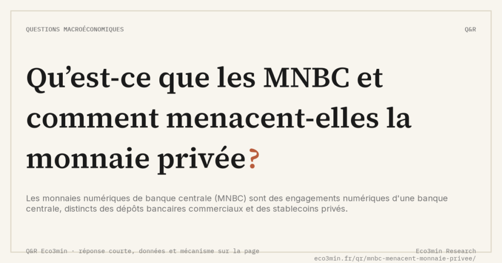 Eco3min — Qu’est-ce que les MNBC et comment menacent-elles la monnaie privée ?