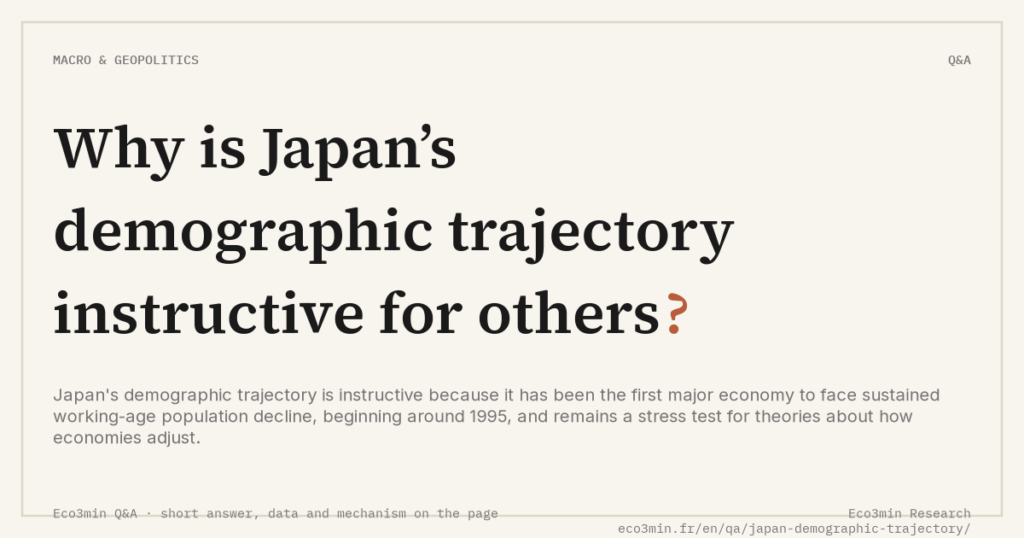 Eco3min — Why is Japan’s demographic trajectory instructive for others?