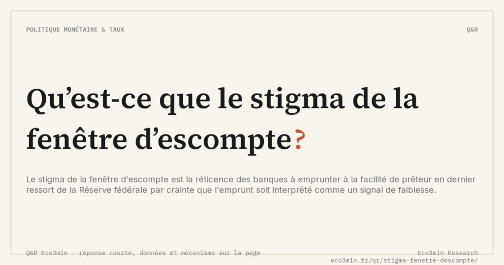 Eco3min — Qu’est-ce que le stigma de la fenêtre d’escompte ?