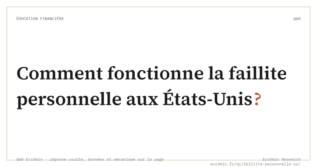 Eco3min — Comment fonctionne la faillite personnelle aux États-Unis ?