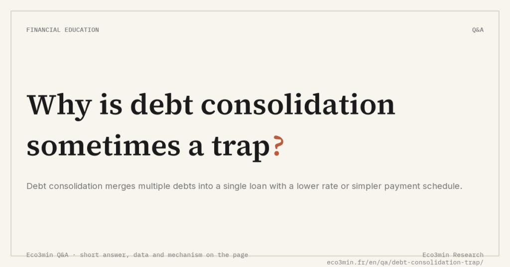 Eco3min — Why is debt consolidation sometimes a trap?