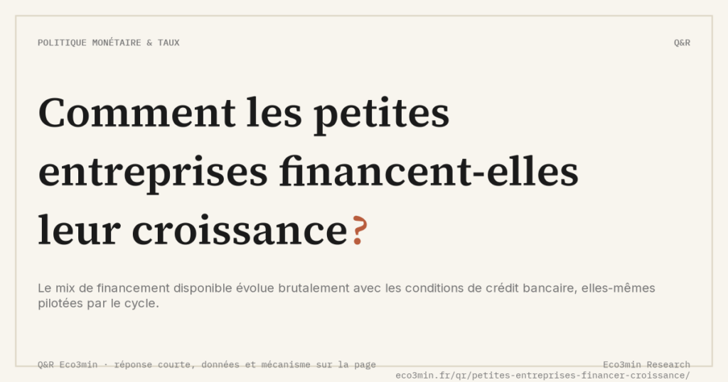 Eco3min — Comment les petites entreprises financent-elles leur croissance ?