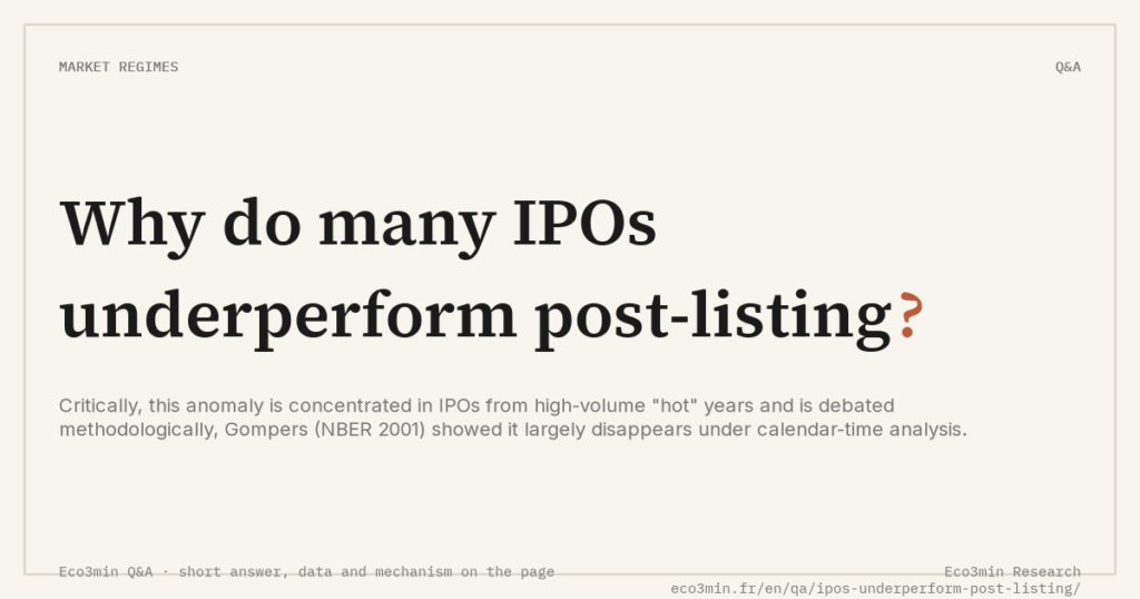 Eco3min — Why do many IPOs underperform post-listing?