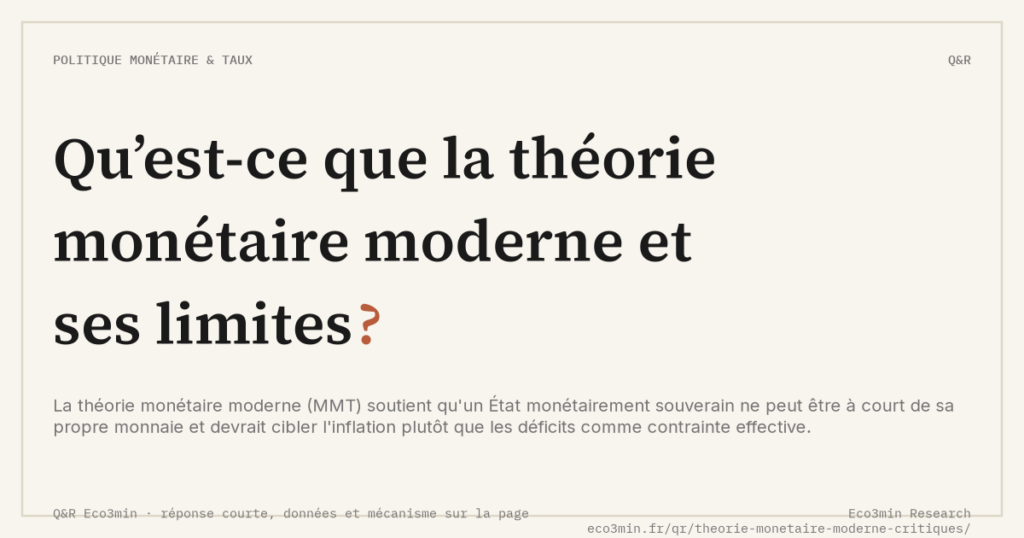 Eco3min — Qu’est-ce que la théorie monétaire moderne et ses limites ?