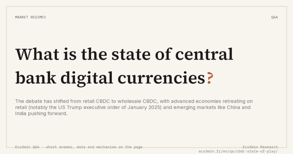 Eco3min — What is the state of central bank digital currencies?