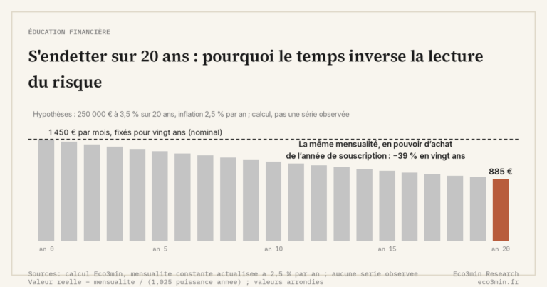 Eco3min — S'endetter sur 20 ans : pourquoi le temps inverse la lecture du risque